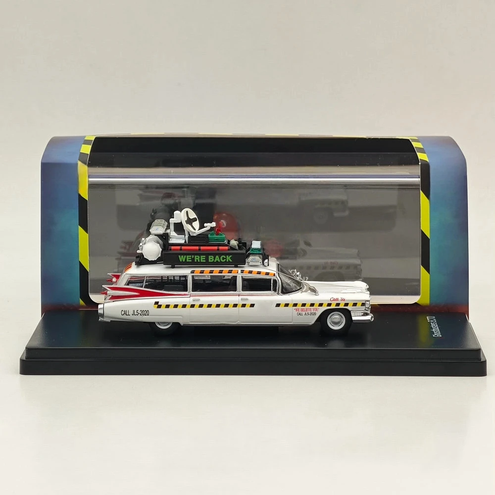

1/64 YS for Ghostbusters ECTO-1A Diecast Model Car Miniature Collection Vehicle Toy Models Gift