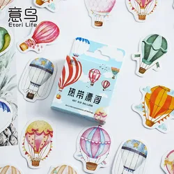 46 Pcs Colorful Hot Air Balloon Shape Sticker Adhesive Paper Sticker School Supply DIY Card Scrapbook Album Diary Decor Stickers