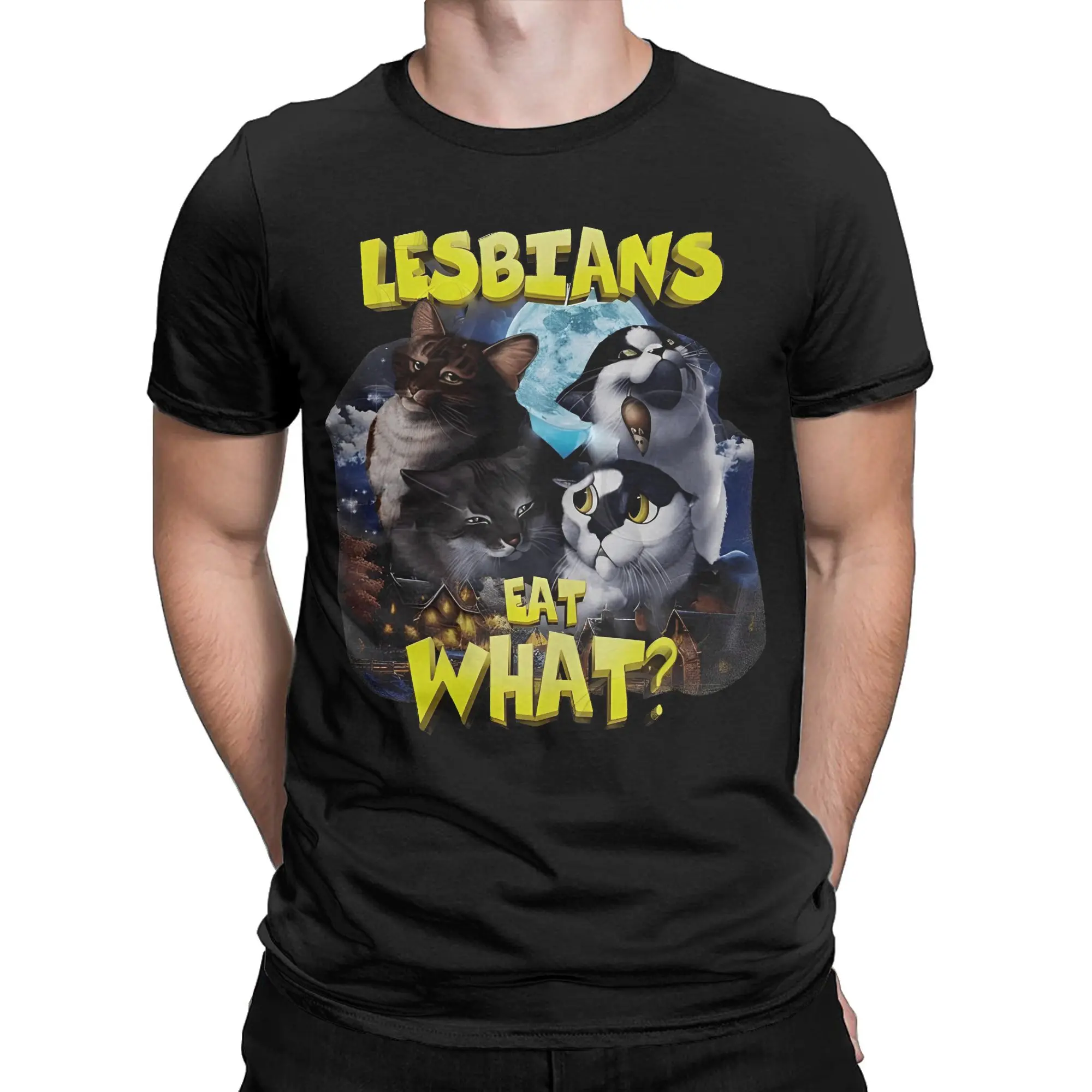 

Lesbians Eat What Cat Merch Men Women T Shirts Pure Cotton Tee Graphic Print Tops T-shirt