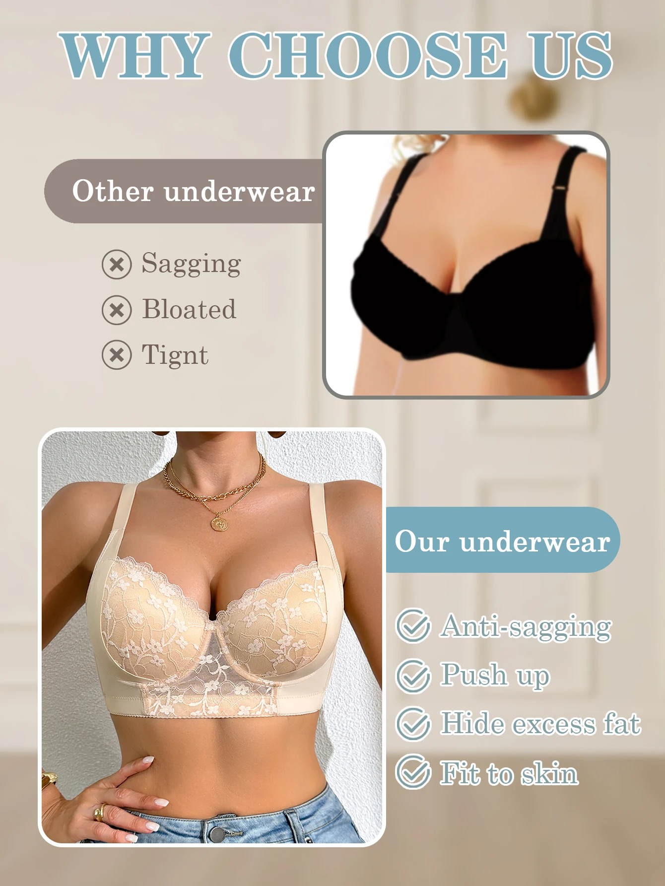 Blumenmuster Damen-BH mit Spitze, A B C D Cup, Bügel-BH, Push-Up-BH, seitliche Unterstützung, Anti-Sagging-Lingerie, atmungsaktiv, bequemer BH – Detail 15