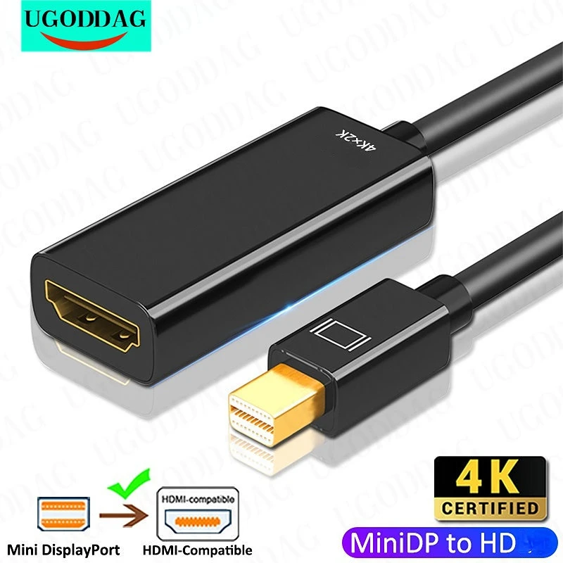 4K Mini Displayport To HDMI-compatible Adapter Cable Male MiniDP to Female HDTV Converter For Apple MacBook Air Pro TV Projector