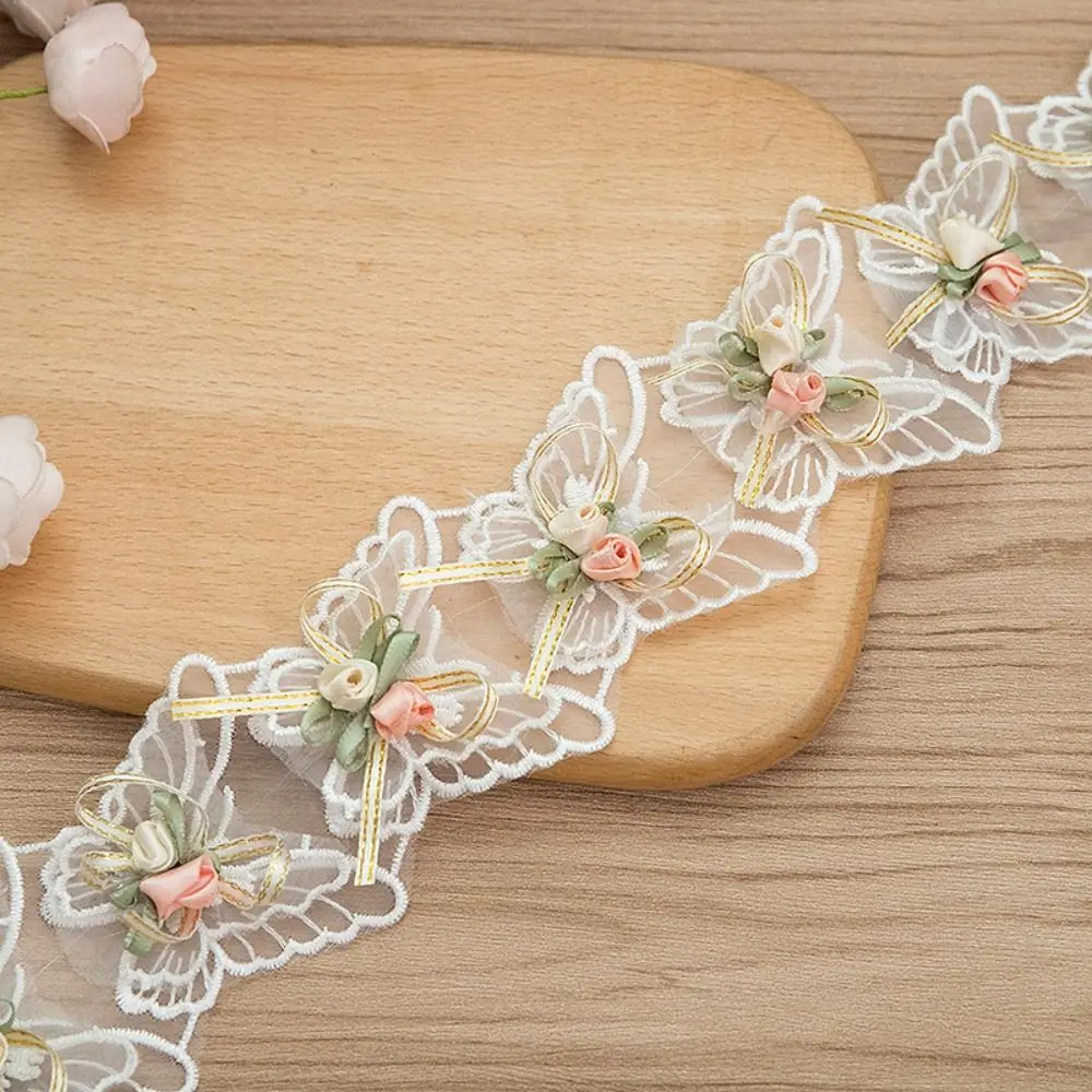 3D Blumen-Stickerei Spitzenmaterial Dekorative Borte Hochzeitskleid Spitzenapplikation Design Dekorativer Stoffbesatz