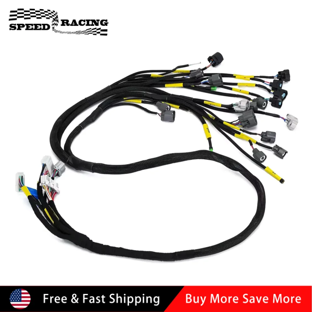 

Durable OBD2 D & B-series Tucked Engine Wire Harness For 1992-2000 Civic Integra D16 B16 B18 Black DH-1082A