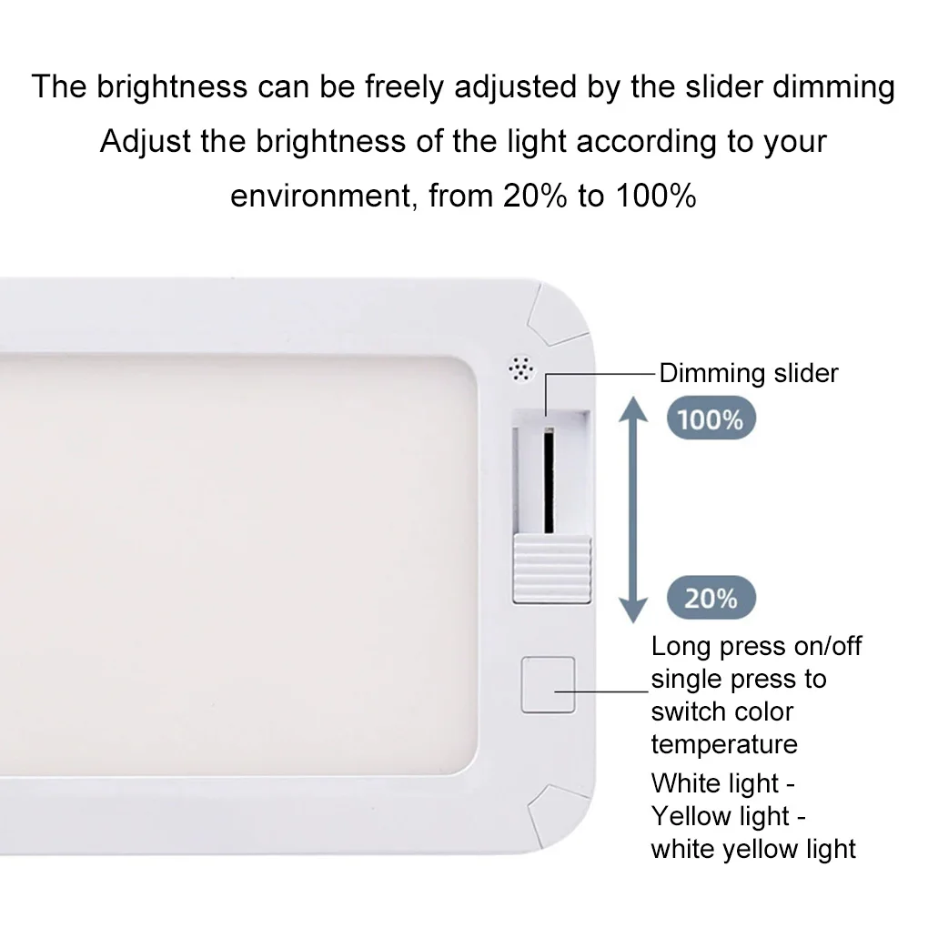 Luce interna per camper 96LED Illuminazione interna dimmerabile a 3 colori 12V-30V Luce a soffitto per camper Camion camper Caravan