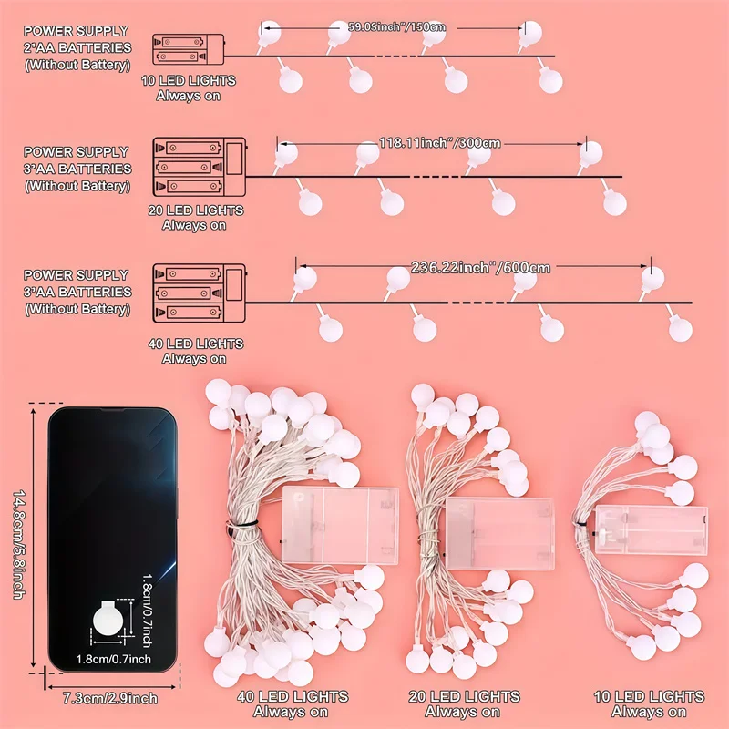 1.5m/3m Christmas Tree Led Fairy Lights Xmas Tree Star Balls Pendants Decor Twinkle Star String Light Wedding Decorations Garden