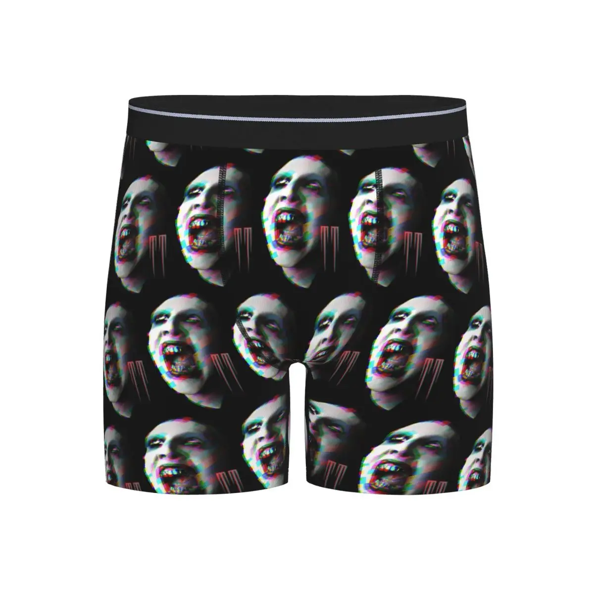 

Длинные трусы-боксеры, шорты Marilyn Manson Glitch, подарок фанату, музыкальные трусы, мужское дышащее нижнее белье для Homme, мужской бойфренд