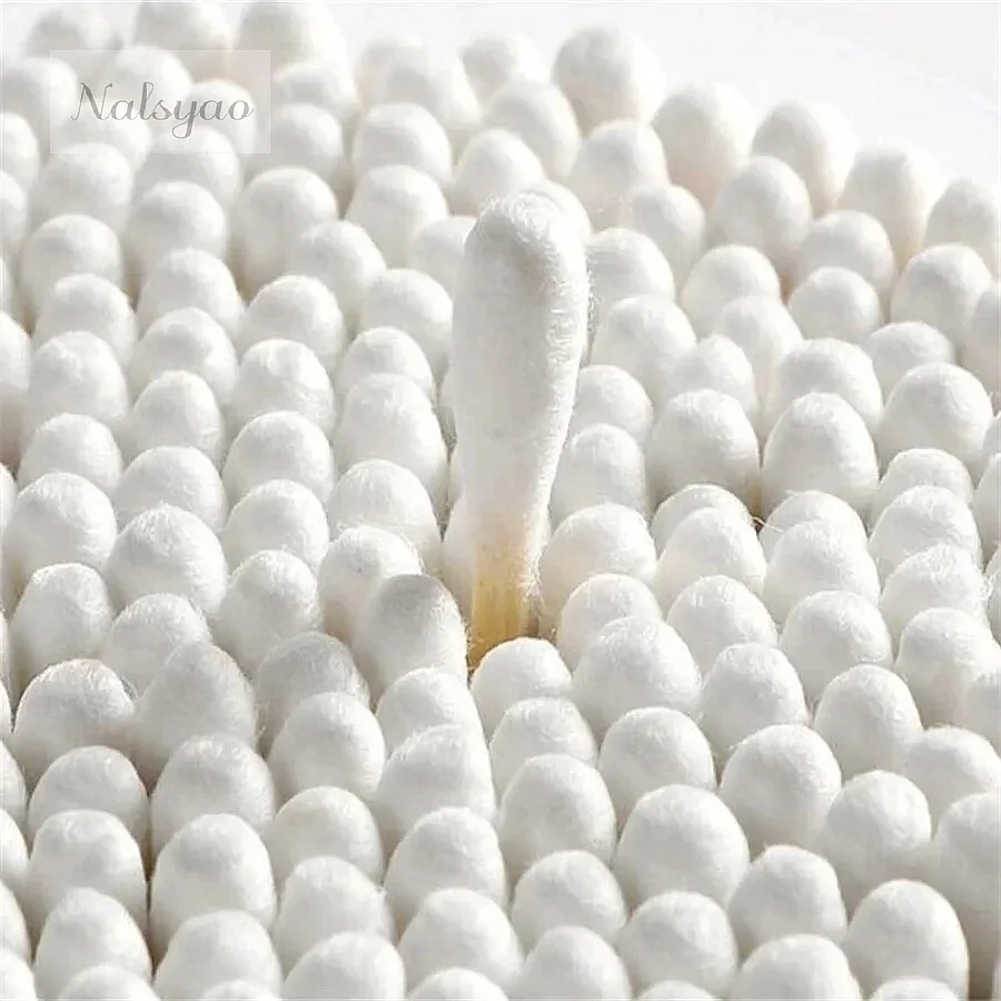 CNKESS 300 500 1000pcs Double Head Cotton Swab Women Makeup Cotton Buds Tip Wood Sticks Nose Ears Cleaning Health Care Tools