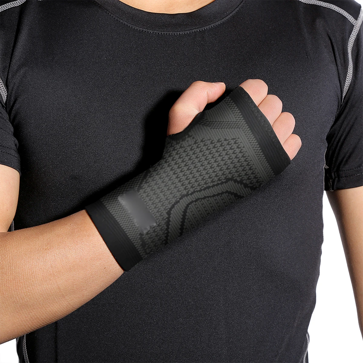 

2Pcs Compression Wrist Sleeve Comfortable Nylon Fabric Sweat Absorbing Wrist Support Sports Protector for Weightlifting Riding