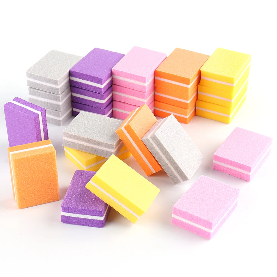 10pcs Professional Nail File 100/180 Nail Sanding Block Double-sided Mini Buffer Sponge Polishing Pedicure Manicure Tool Supplie