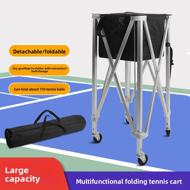 Foldable Tennis Cart Aluminum Alloy Portable Coaching Cart Factory Direct Tennis Storage Box Cart Coach Cart Tennis Cart view 3