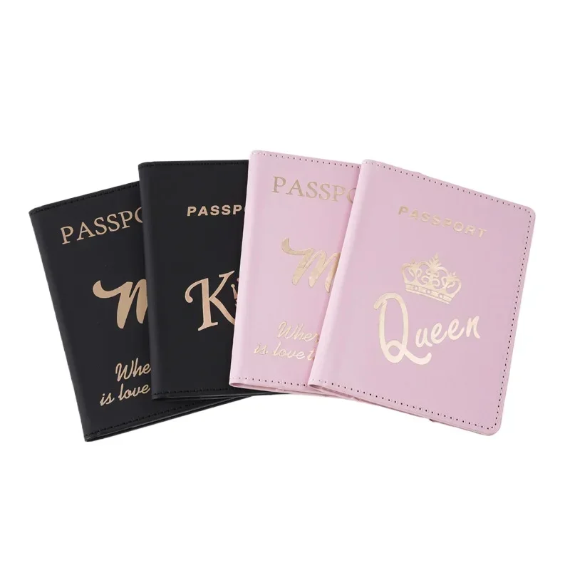 2025 New Hot Stamping Couple Passport Cover Plane Ticket Holder Passport Holder Travel Wallet Id Card Holder Travel Accessories