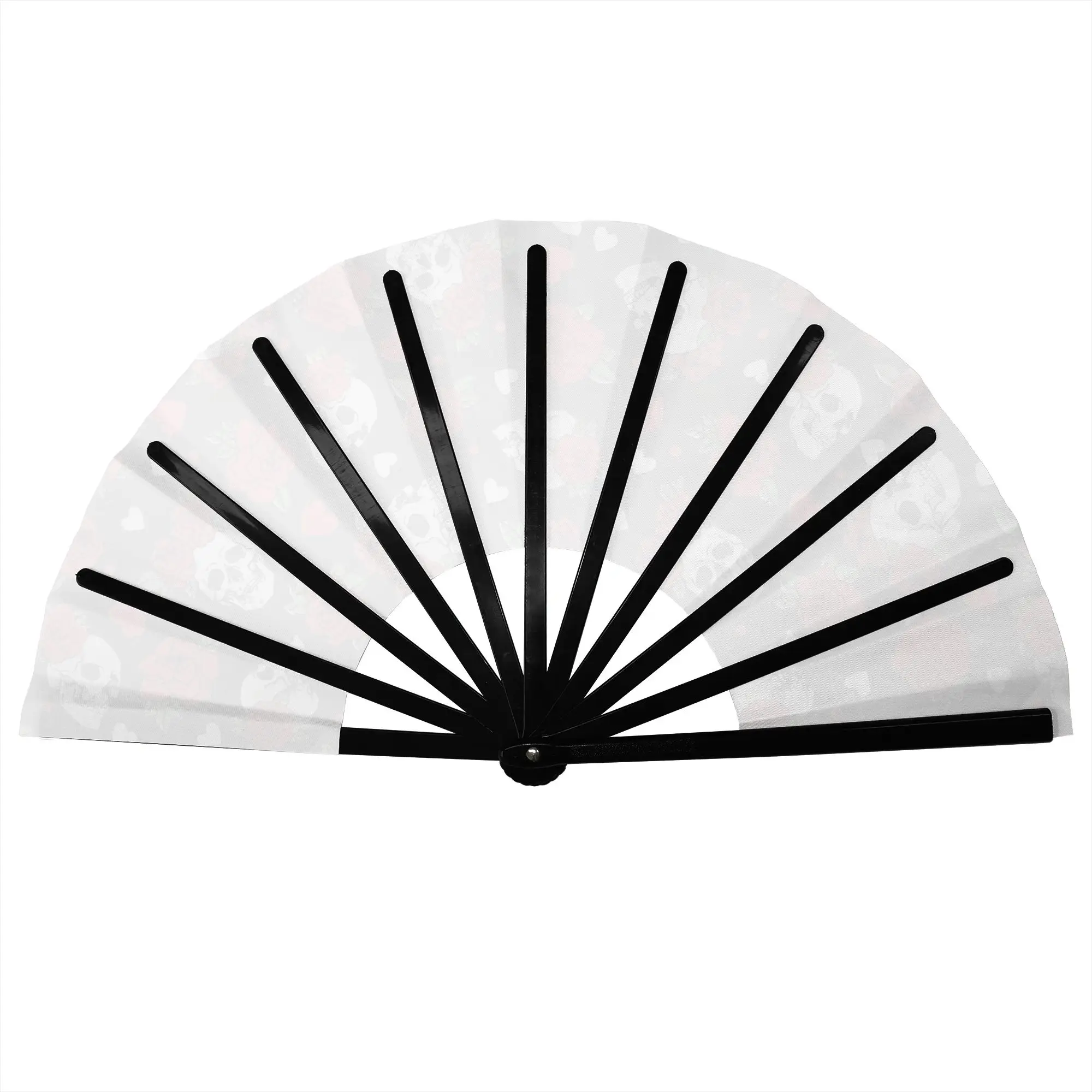 Skull Day Of The Dead Traditional Folding Fan Chinese Style Red Rose Heart High-Quality Fans Gift  Exquisite Decorative Hand Fan