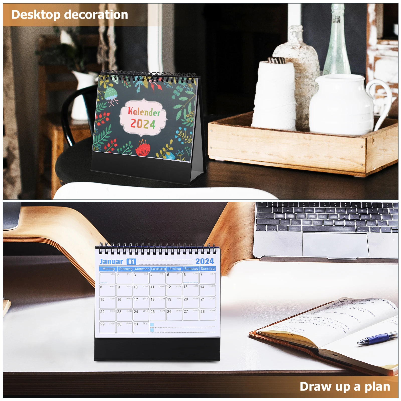 

Desk Calendar German Desktop 2024 Standing Monthly Planner Office Supply Monthly Organizer Desk Calendar Calendars