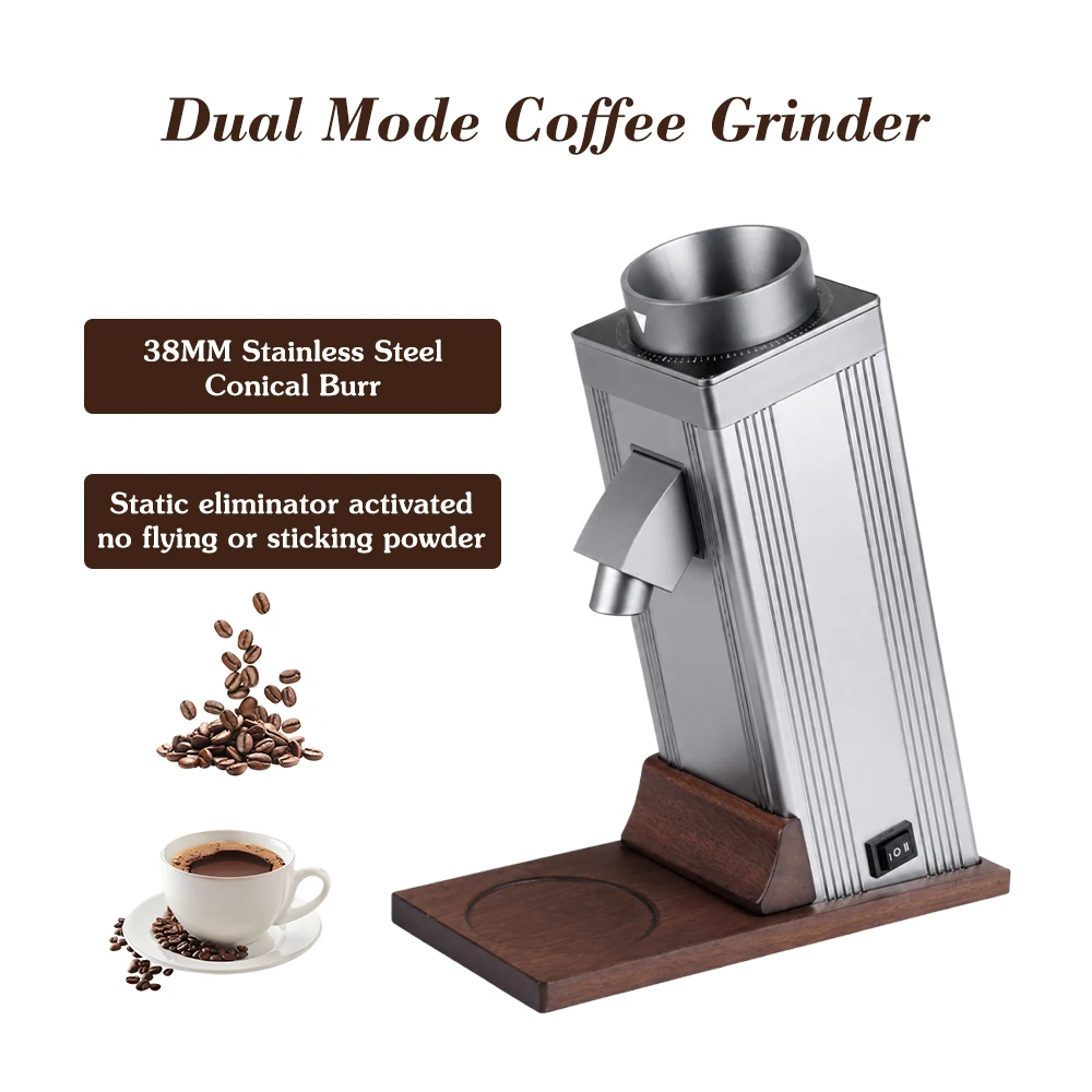 1. Premium 38mm 5‑star Conical Burr Coffee Grinder Countertop With Quick‑release Powder Dispensing Nozzle For Coffee Bean
