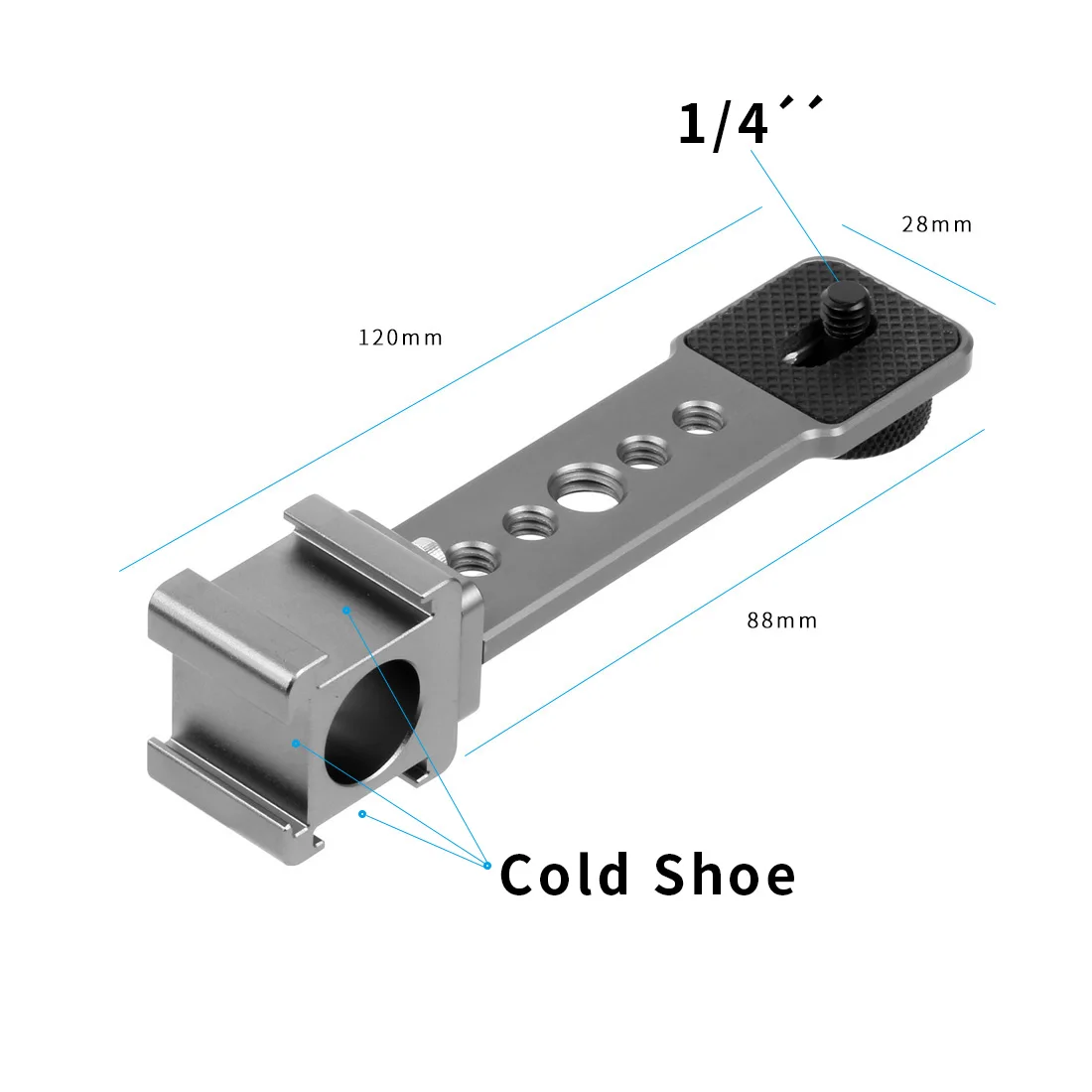 Triple Kalten Schuh Halterung Verlängerung Bar mit 1/4 Zoll & 3/8 Zoll Gewinde für Gimbal Stabilisator Stativ Kamera-licht