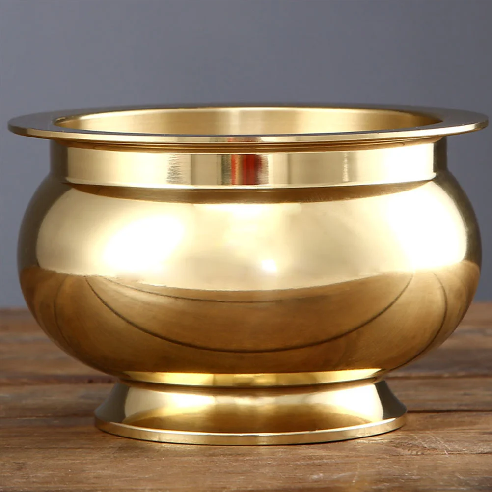 

All Copper Incense Burner Goldendoodle Ornament Religious Censer Holder Round Shape Buddhism