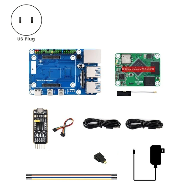 Core3566 Module Kit Rockchip RK3566 Quad-Core Processor High-Performance Computing For Raspberry Pi CM4 US PLUG