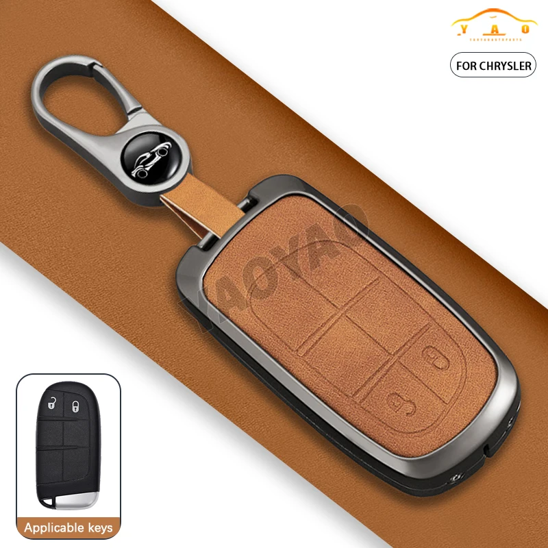 

2025 Leather Zinc Alloy Car Remote Key Case For Jeep Renegade Frand Cherokee Dodge Journey Charger Chrysler 200 300 300