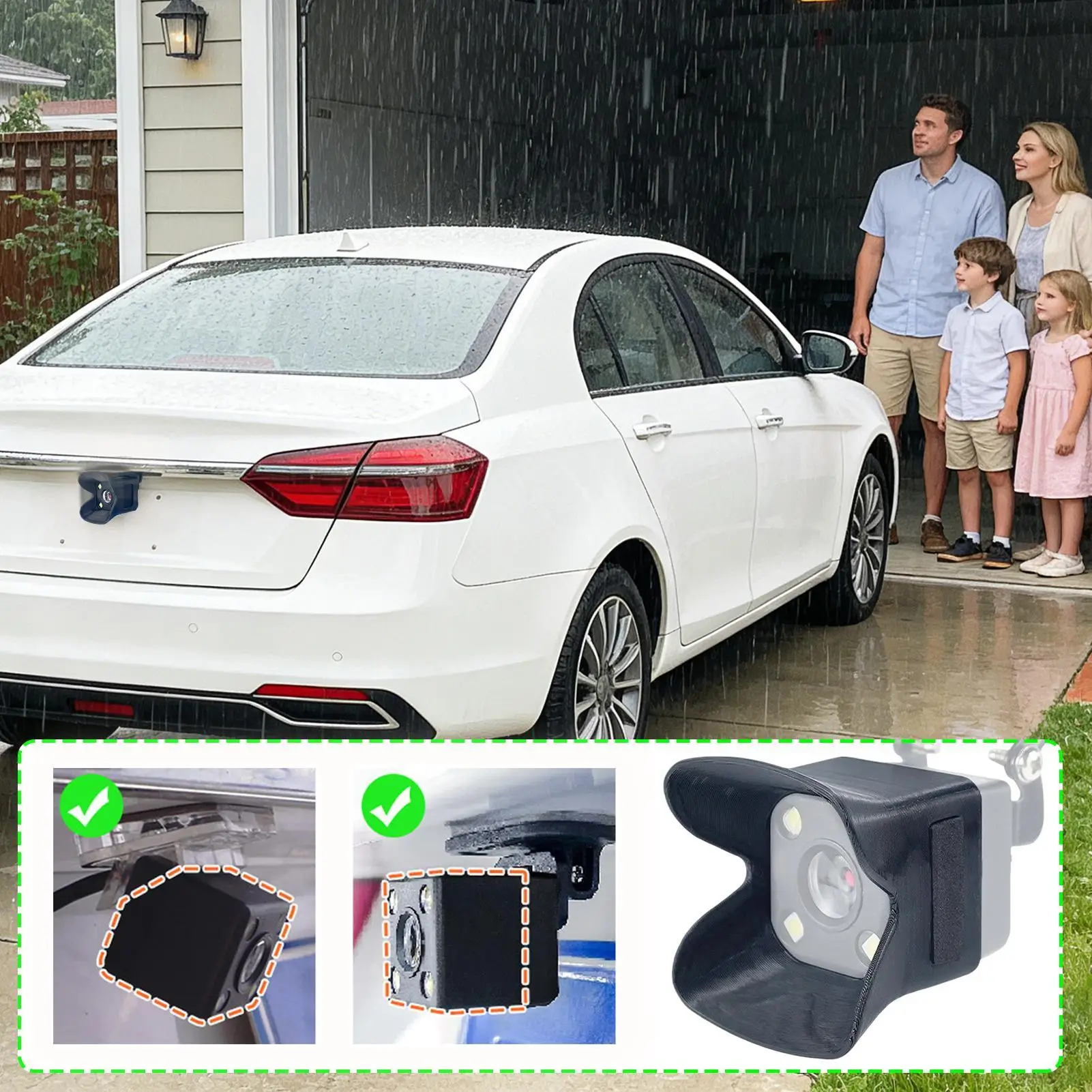 Car Camera Protective Shield Anti-Rain Universal Silicone Portable Shield Car Camera Cover For Vehicle Rear Back Bumper Reverse