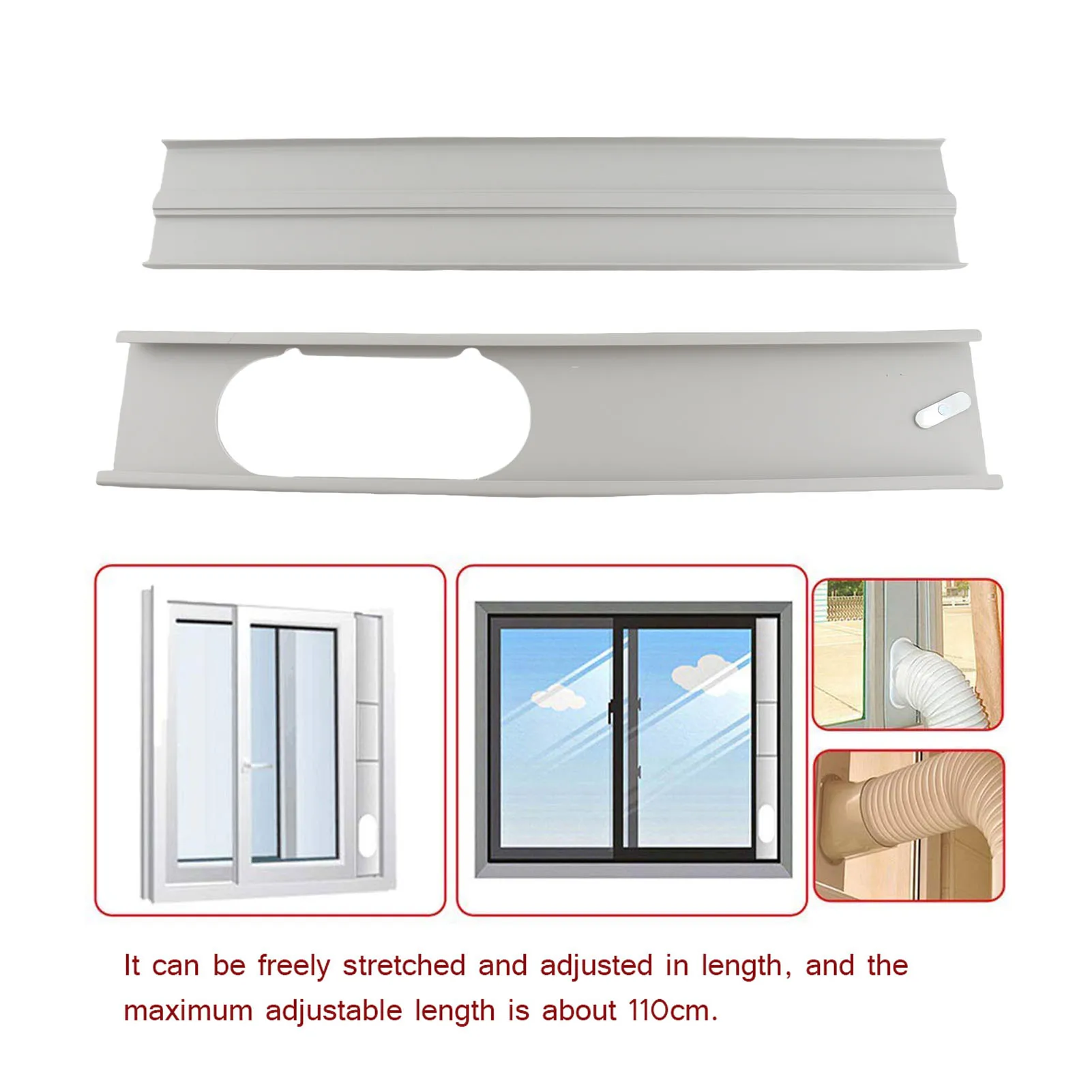 2PCS Window Sealing Plate Made of Lightweight Easy To Install Remove Universal Mobile Air Conditioner Adjustable Splint Baffle image 4
