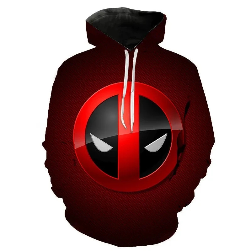 Sudadera con capucha con estampado 3D de Deadpool de Disney para hombre y mujer, ropa con estampado de dibujos animados, moletones extragrandes, pulóveres infantiles, fatos de treino