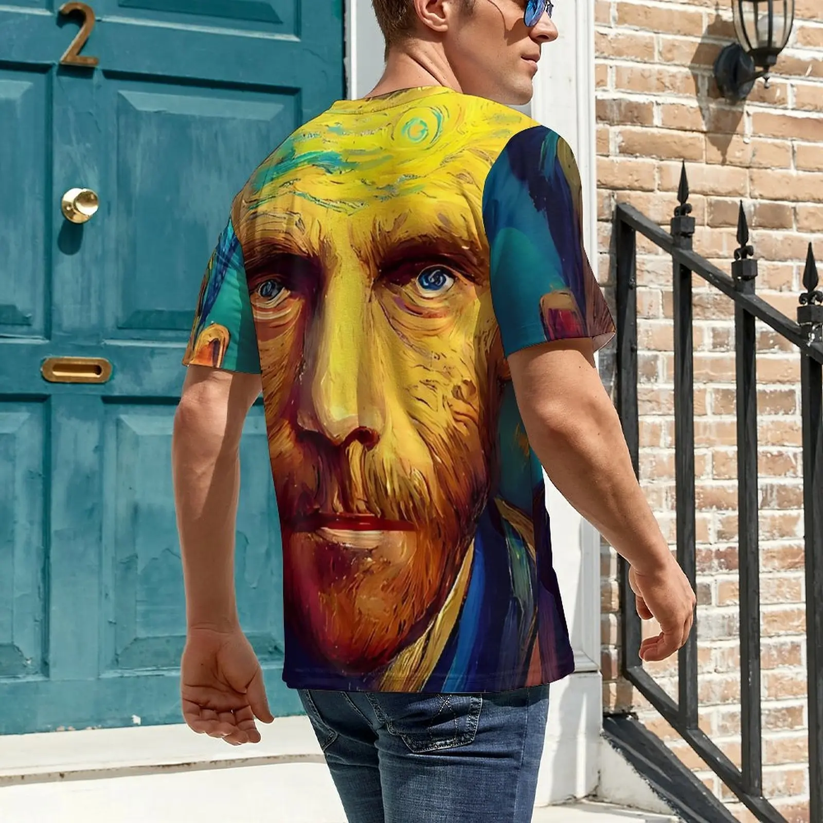 Summer T Shirt Illustrations Inspired by Van Gogh T-Shirts  Y2K Casual Hip Hop Tees For Male Short Sleeve Printed Oversize Tops