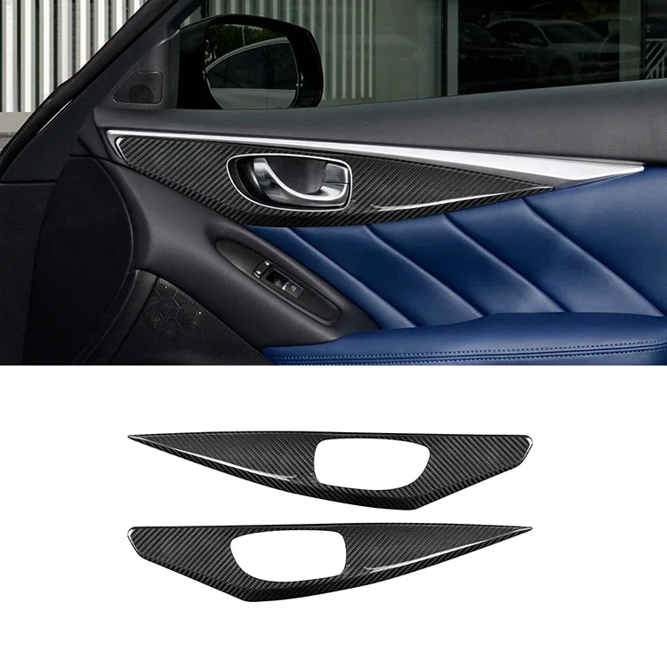 

N-YFND-339 Car Interior Accessories Carbon Fiber Rear Side Door Trim Panel FOR Infiniti Q50 2015-2022 Car Accessories