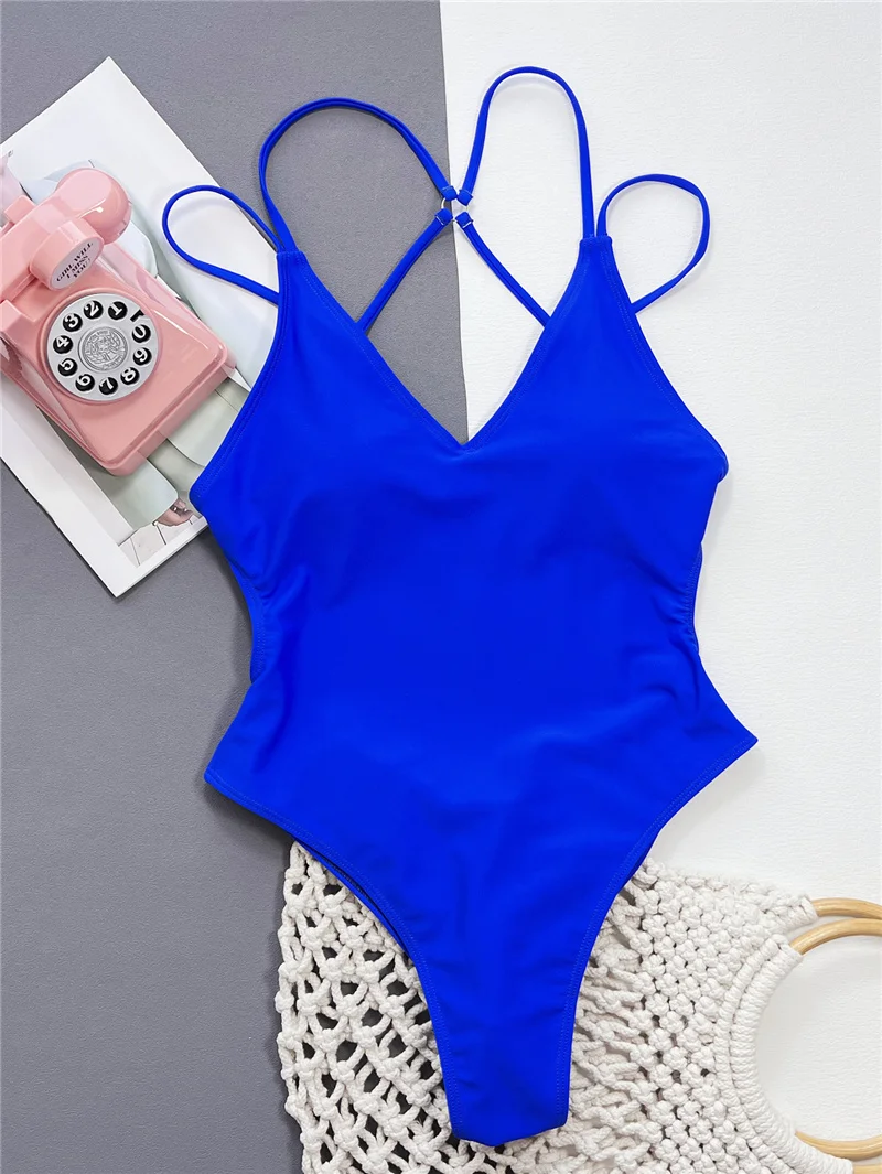 Backless Swimwear Women 2026 Pad Swimsuit Bikini Maio Biquini Mujer Trikini Badpak Banador Monokini