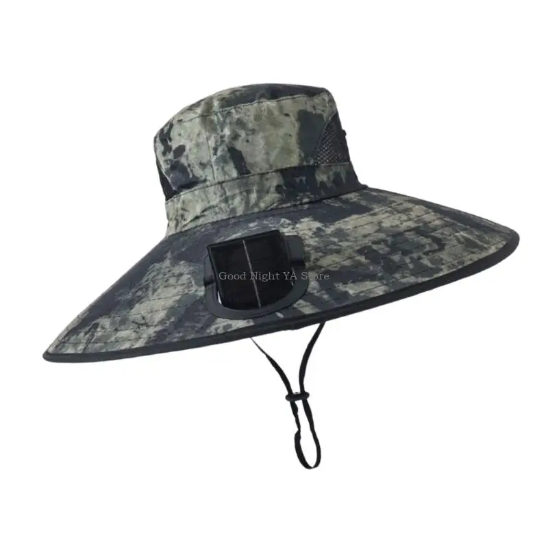  Fisherman Hat Sun Cap With Attached Solar Fan And USB Charging For Energetic Worker