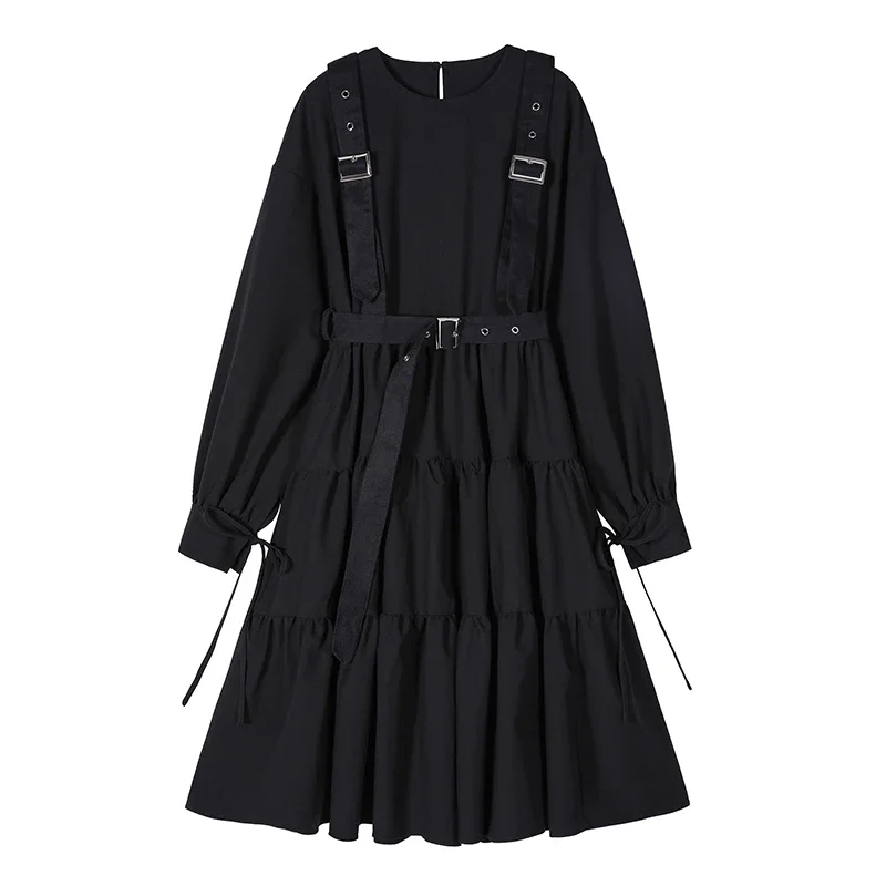 

Gothic Long Sleeve Dress Emo Aesthetic E-Girl Clothes Y2k Streetwear Women Vintage Ruffles Mini Dress Kawaii Anime Lolita Dress