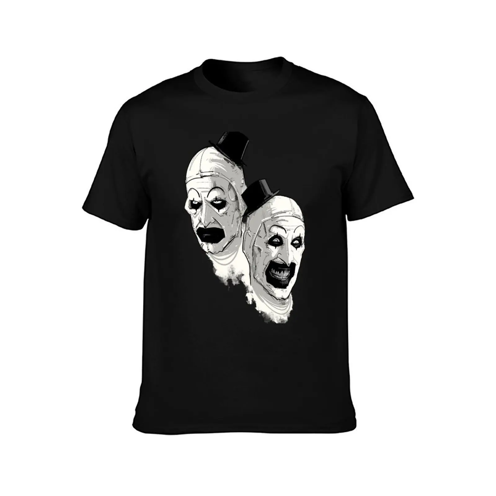 Comedy Tragedy T-Shirt Summer Casual Cotton Tee Oversized Streetwear Tops Vintage Graphic Print Loose Fit Short Sleeve view 2