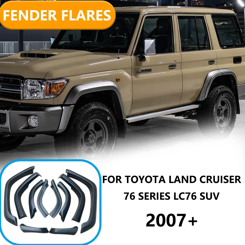 Wheel Arch Fender Flares for Toyota Land Cruiser 76 Series LC76 2007-2023 Fender Flare Kit Texture Off Road SUV Accessories
