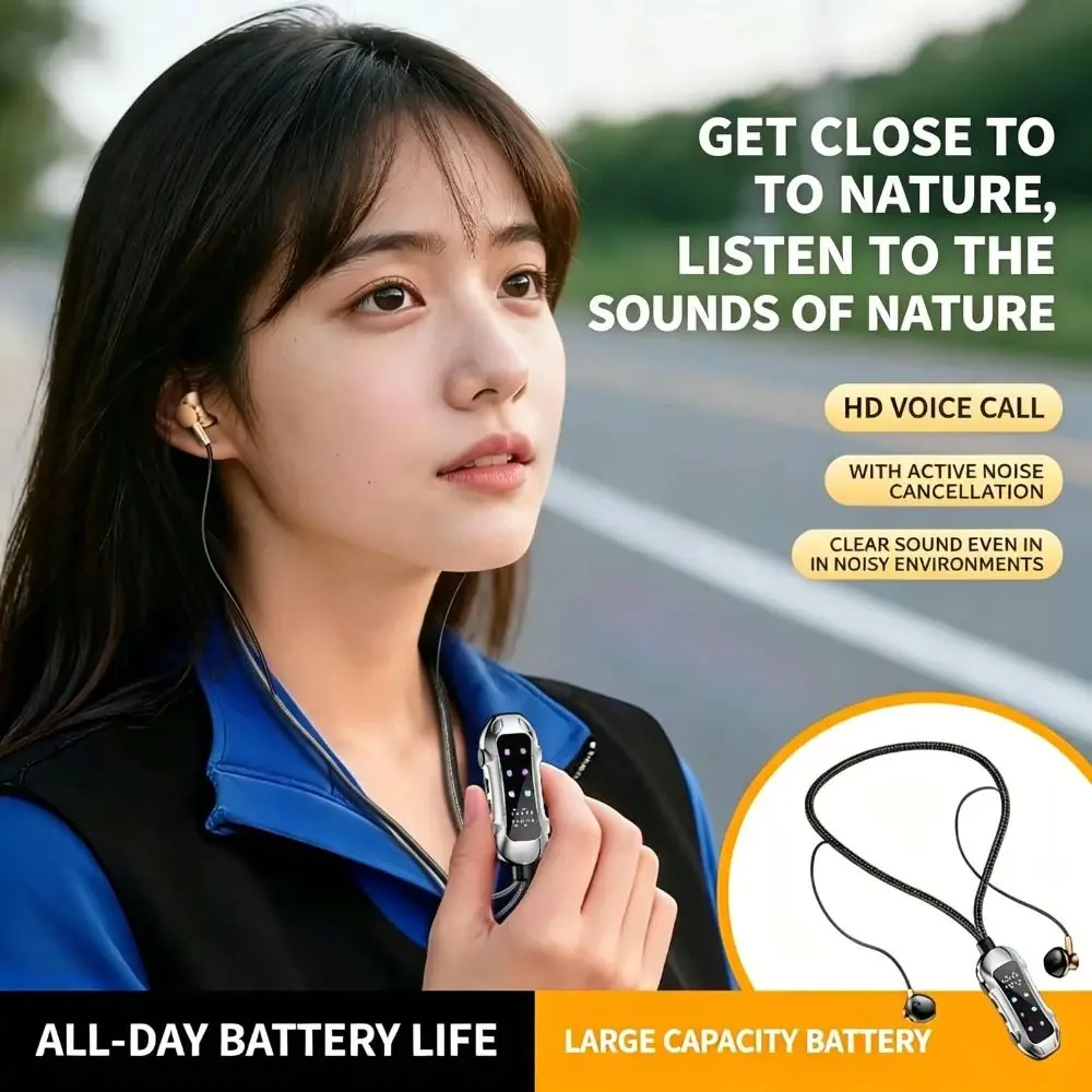 Card Insertion Necklace Style Headphones Noise Cancelling Bluetooth 6.0 Wireless Bluetooth Earphones High Quality Wireless