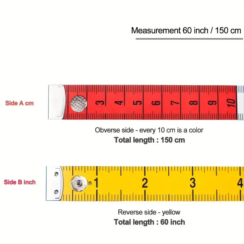 Thickened Colored Waist Circumference Tape Measure Clothing Tailors Height Measuring Tape for Fashion Measurement