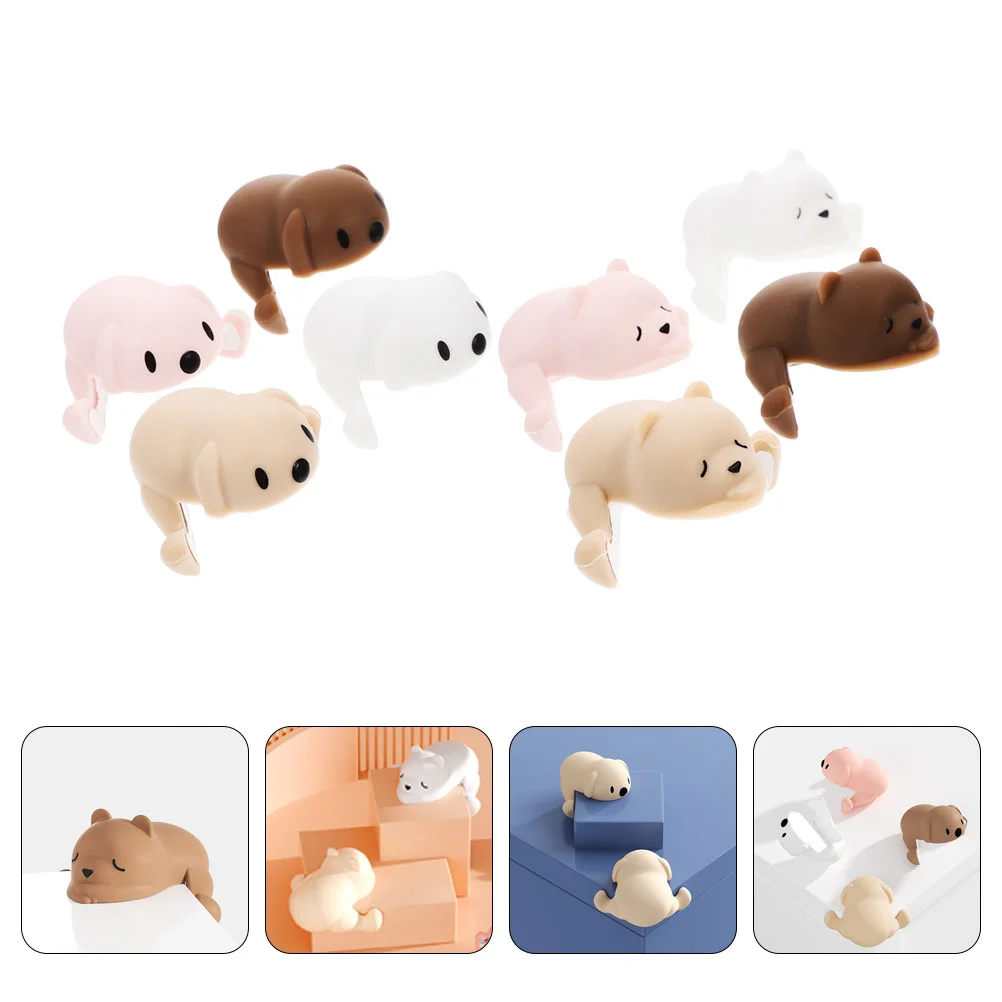 8 Pcs Dog Bear Silicone Protectors Baby Safety Table Guards Furniture Covers Coffee Table Corner Bumpers Silicone Corner Guards