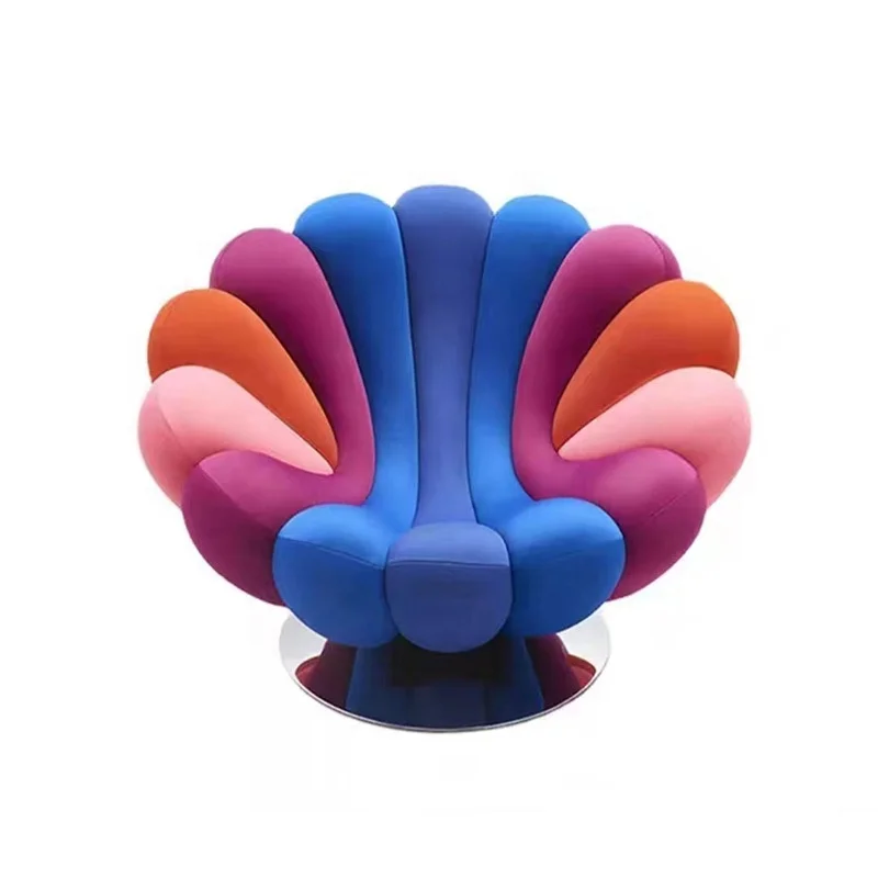 Modern Designer Sea Anemone Lounge Swivel Chair Colorful Velvet Fabric for Dining Bar Hotel Villa Leisure Use