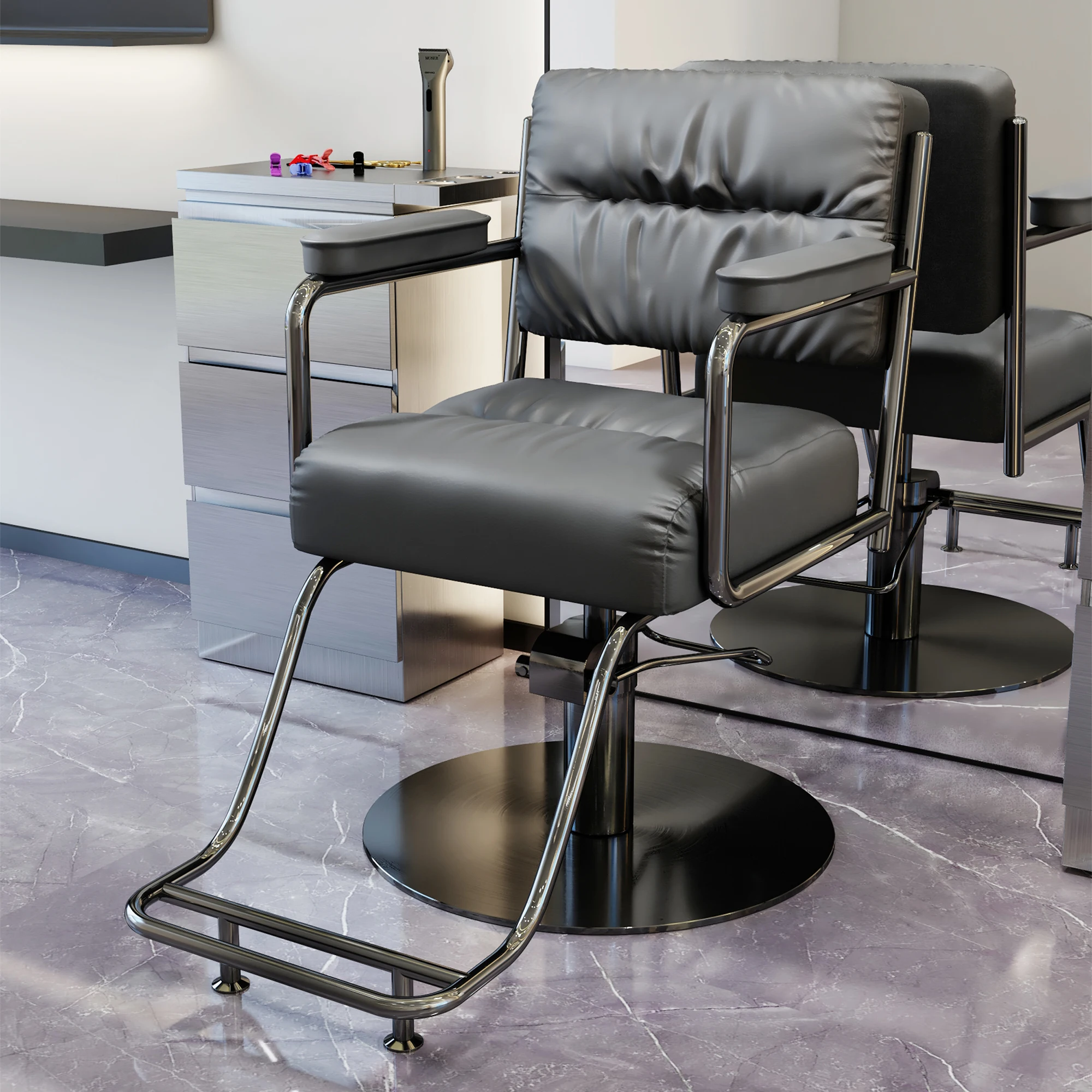 صالون تصفيف الشعر كرسي الحلاق تصفيف الشعر صالون الحلاق كرسي فاخر Cadeira Estetica أثاث صالون الشعر المهني #2