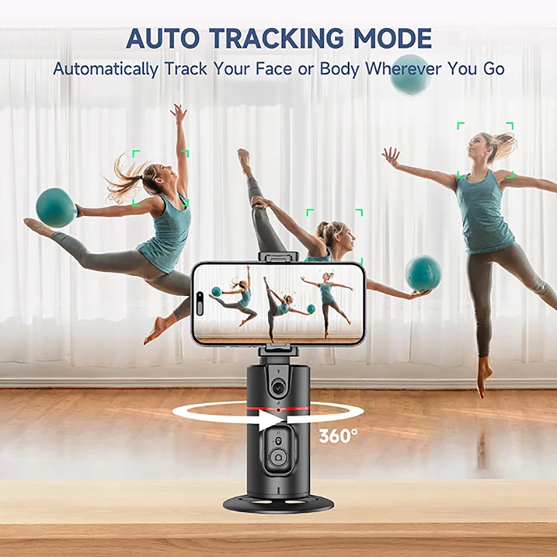 CYKE Auto Face Tracking Tripod with Remote 360 Rotation Tracking Phone Holder Smart Phone Moving Tripod for Shooting Video P02