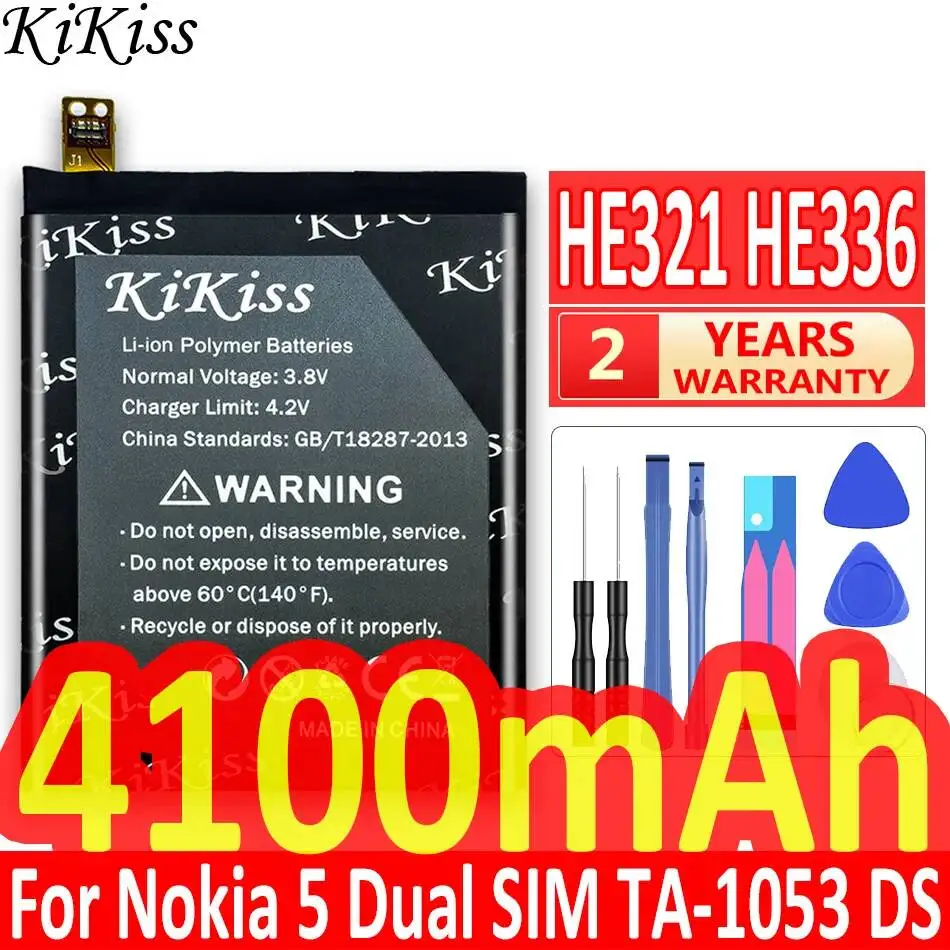 4100mAh Mobile Phone Battery Durable For Nokia 3.1 5 Dual Sim TA-1053 DS Fast Charging HE321 HE336