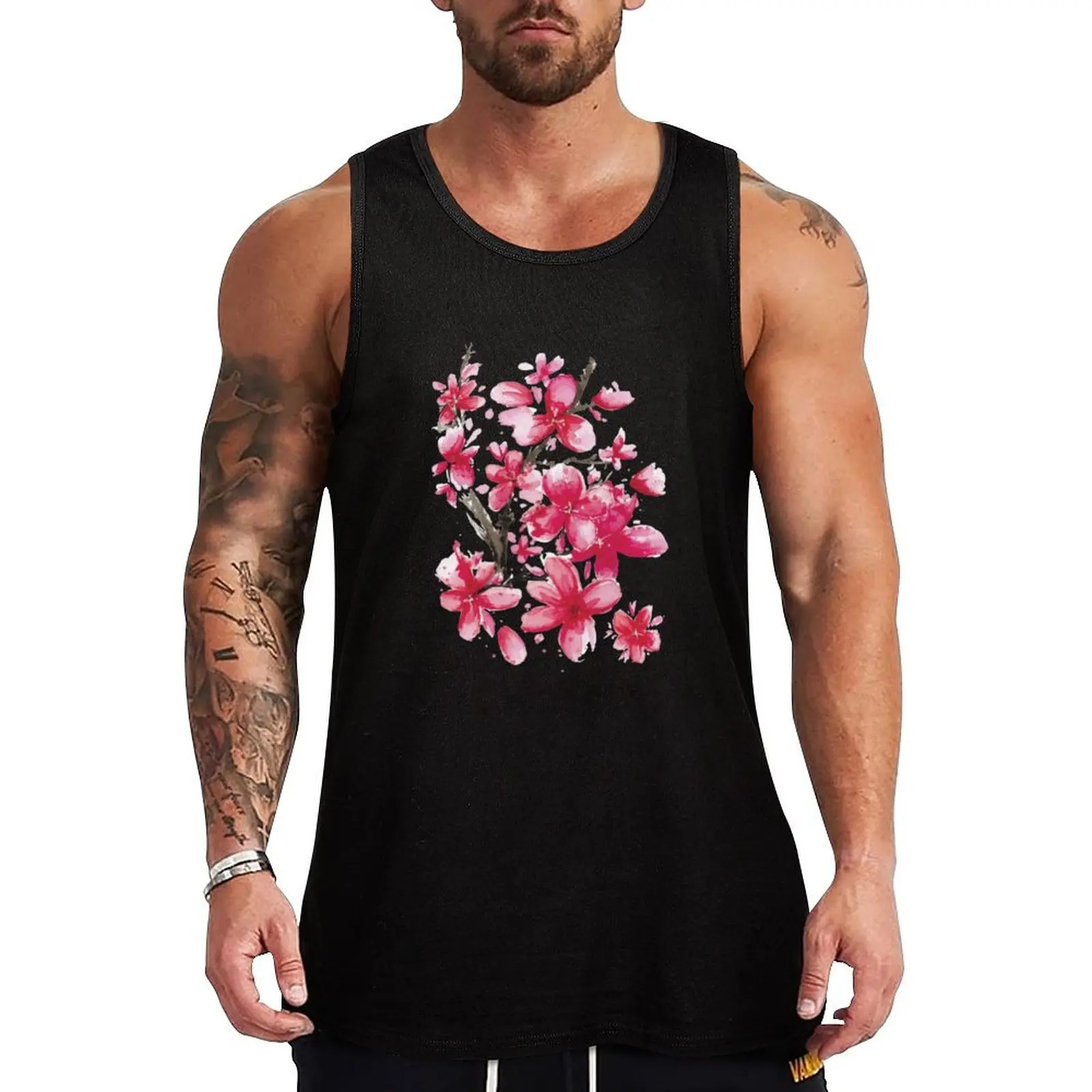 

Sakura flowers Tank Top Men's clothing Men's clothing brands anime top