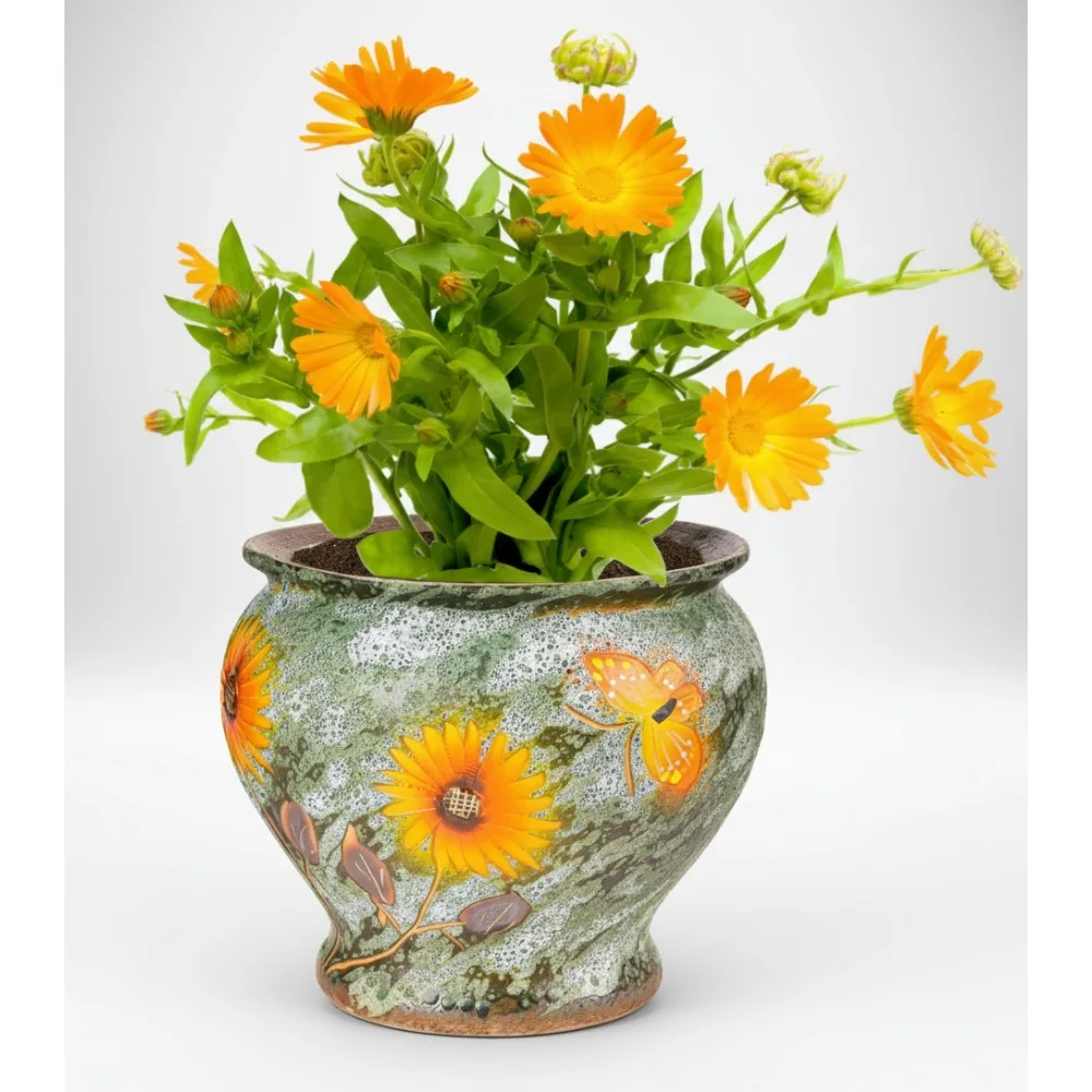 

Hand Painted Ceramic Succulent Pots 9 Inch Large Vintage Planters for Indoor Outdoor Plants Home Decor Centerpieces