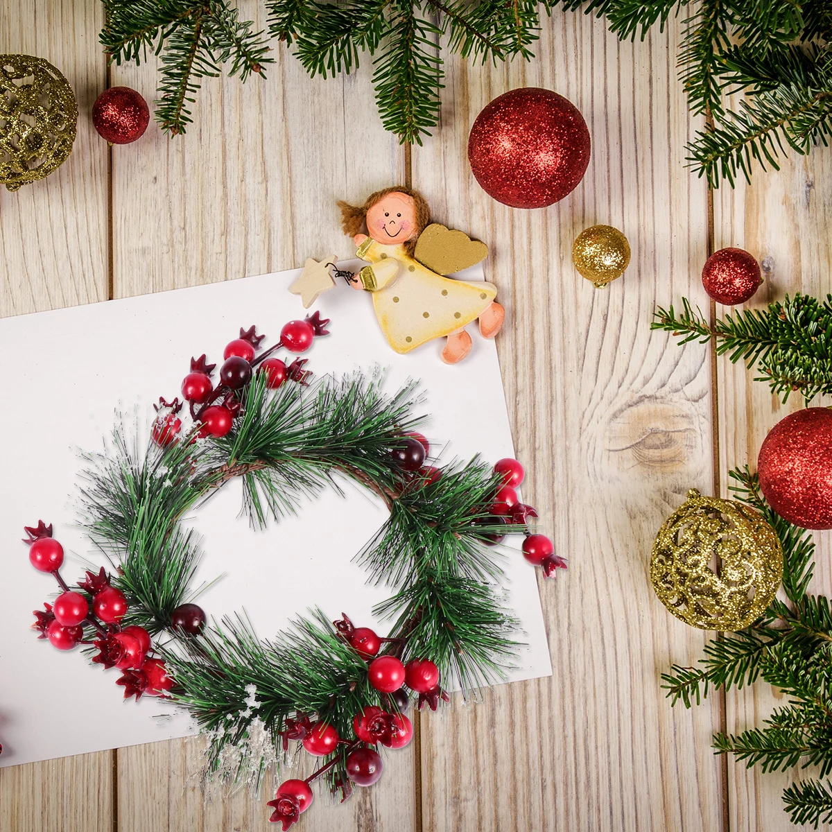 

Simulated Plant Berries Rings Door Garland Floral Wreaths for Front Flower Decoration Artificial Office