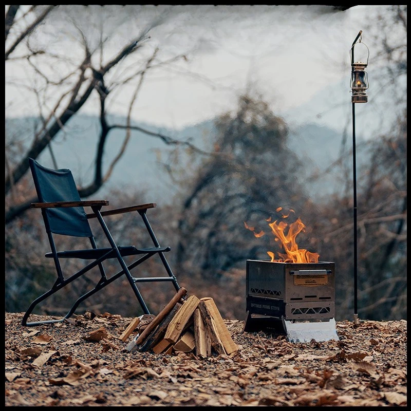 

Burning stove Outdoor wood stove Portable field camping tent Heating Table top barbecue