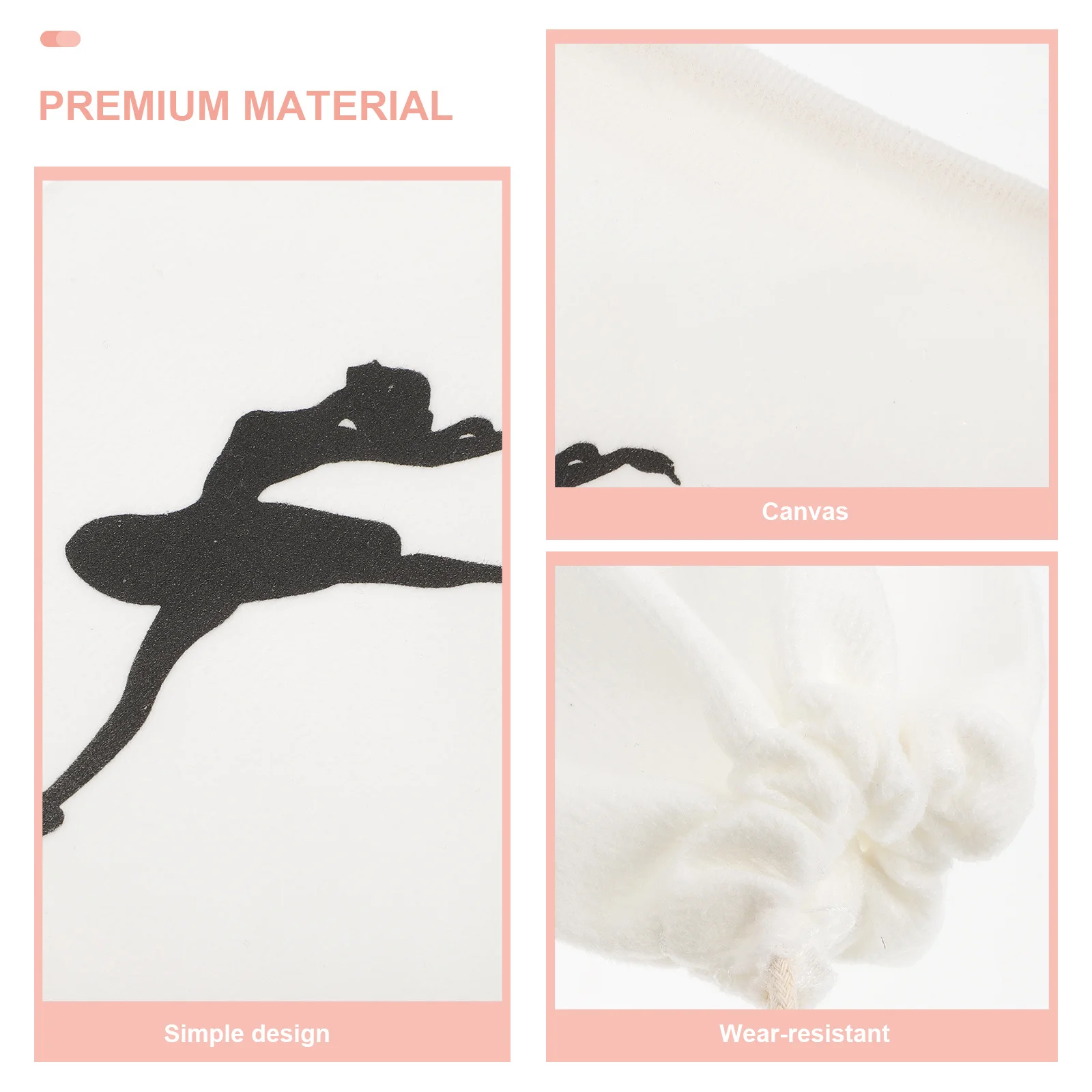 4 قطع من أكياس قماش برباط لأحذية الباليه، أكياس أحذية رقص متينة مع مساحة تخزين كبيرة، أكياس أحذية بوانت