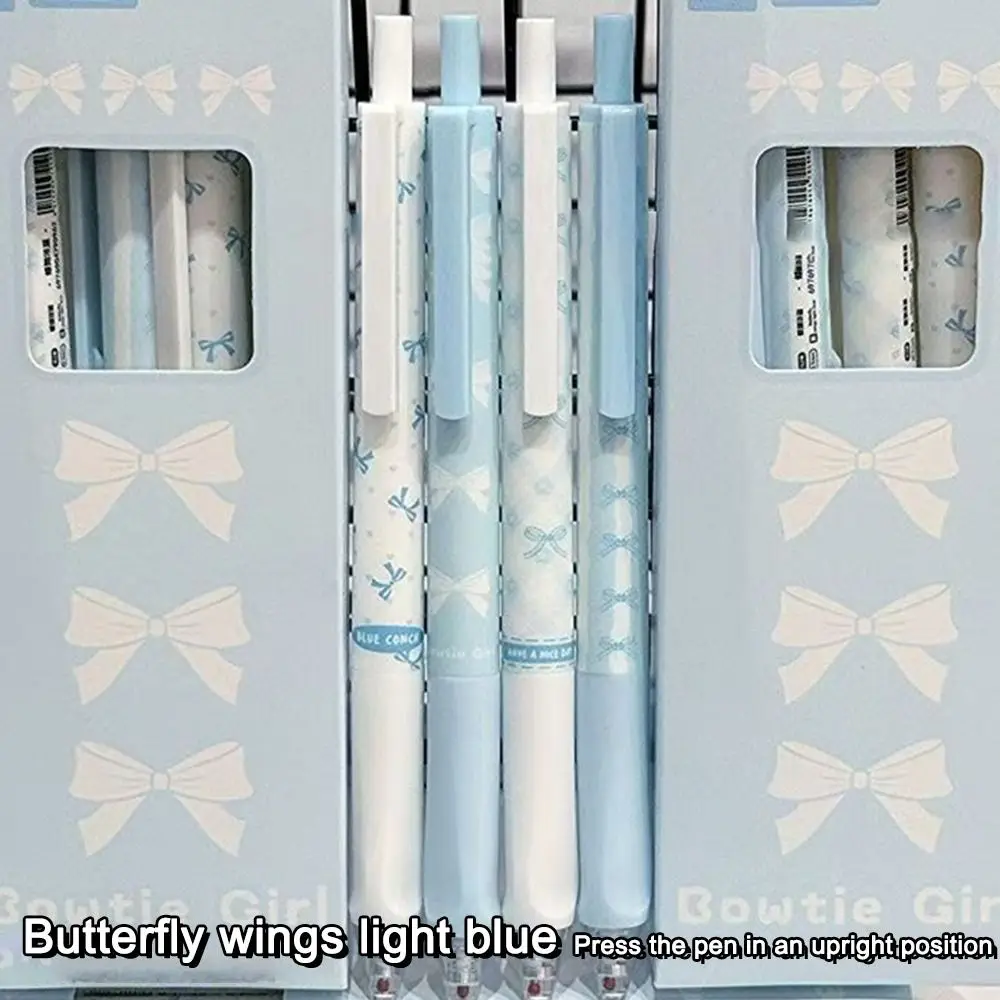 

4 шт./компл., новая милая гелевая ручка с бантом, 0,5 мм, быстросохнущая нейтральная ручка, мягкая ручка для подписи, ручка для студентов