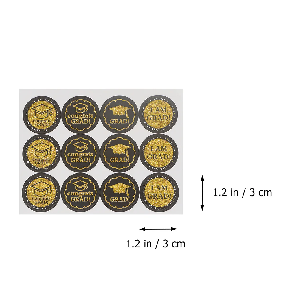 

12Pcs Graduation Hat Sticker Self-Adhesive Graduation Theme Label for Party Envelope Sealing Sticker School Gift Decoration