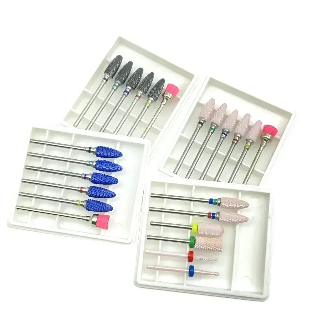 6 ชิ้น/เซ็ตเครื่องตัดสําหรับเจาะเล็บ Bits แปรงเล็บอุปกรณ์เสริมเครื่องตัดสําหรับถอดเจลเคลือบเงา