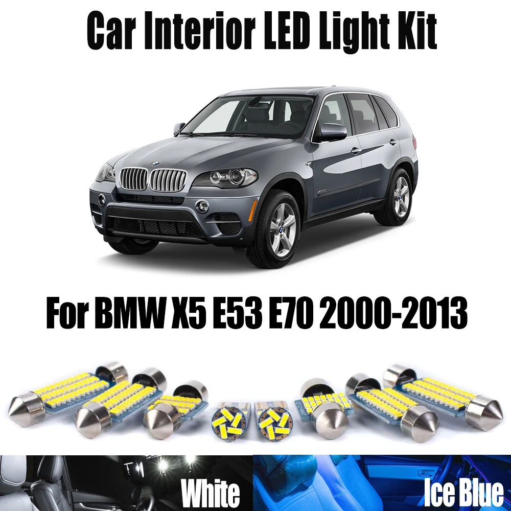 

Canbus Courtesy Lamp For BMW X5 E53 E70 2000-2012 2013 Vehicle Bulbs LED Interior Map Dome Footwell Light Kit Car Accessories