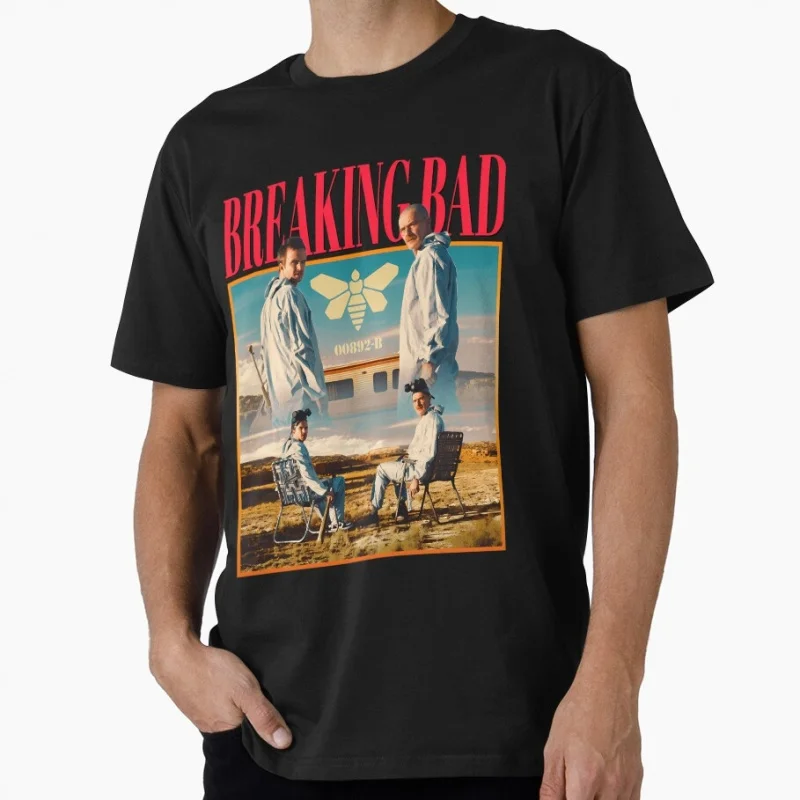 

0506 Vintage Crime Movie Breaking Bad Gift t shirt Men's 100% cotton O-Neck Short Sleeve Graphic clothes All size tee S-6XL