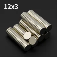 Potente imán de neodimio de 12x3mm N35 NdfeB imanes magnéticos permanentes redondos imanes de nevera súper fuertes DIY